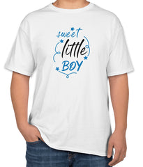 White Cotton "Sweet Little Boy" T-Shirt | Half Sleeve | Sizes S, M, L