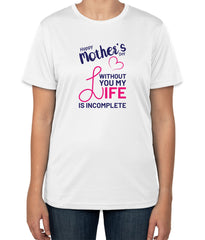 White Cotton "Happy Mother's Day" T-Shirt | Half Sleeve | Sizes S, M, L