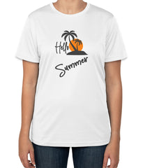White Cotton "Hello Summer" T-Shirt | Half Sleeve | Sizes S, M, L