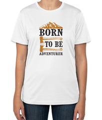 White Cotton "BORN TO BE ADVENTURER" T-Shirt | Half Sleeve | Sizes S, M, L
