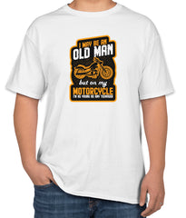 White Cotton Men’s T-Shirt for Motorcycle Lovers | Sizes S, M, L