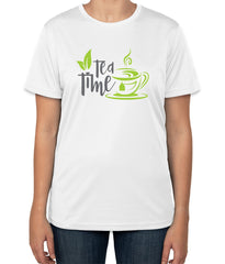 Tea Time White Cotton T-Shirt | Unisex Tee | Sizes S, M, L