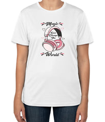 White Cotton T-Shirt with Headphone Design | Sizes S, M, L | Unisex