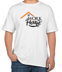 Work From Home White Cotton T-Shirt | Casual Everyday Wear | Sizes S, M, L