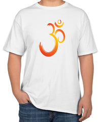 White Cotton T-Shirt with Om Symbol Image for Maha Shivratri | Half Sleeve | Sizes S, M, L