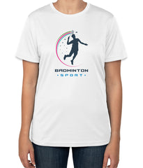 White Cotton 'Badminton Sport' T-Shirt | Sports Day Apparel | Sizes S, M, L