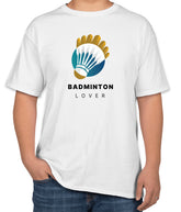 White Cotton T-Shirt for Badminton Lovers | Sports Day Apparel | Sizes S, M, L