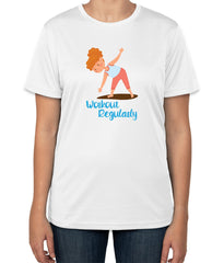 White Cotton "Workout Regularly" Couple T-Shirts | Half Sleeve | Sizes S, M, L