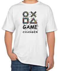 White Cotton "Game Changer" T-Shirt | Half Sleeve | Sizes S, M, L