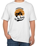 White Cotton "I paused my game to be here" T-Shirt | Half Sleeve | Sizes S, M, L