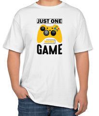 White Cotton "Just one more Game" T-Shirt | Half Sleeve | Sizes S, M, L