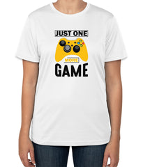 White Cotton "Just one more Game" T-Shirt | Half Sleeve | Sizes S, M, L