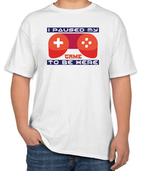 White Cotton "I paused my game to be Hero" T-Shirt | Half Sleeve | Sizes S, M, L