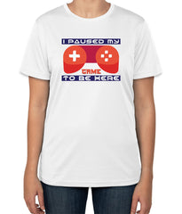 White Cotton "I paused my game to be Hero" T-Shirt | Half Sleeve | Sizes S, M, L