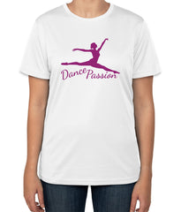 White Cotton "Dance Passion" T-Shirt for Girls | Half Sleeve | Sizes S, M, L