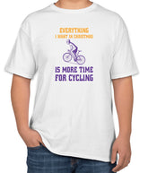 White Cotton T-Shirt with "Everything I want in Christmas is more time for cycling" Text | Half Sleeve | Sizes S, M, L