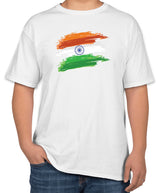White Cotton T-Shirt with Flag Design | Republic Day / Independence Day | Sizes S, M, L