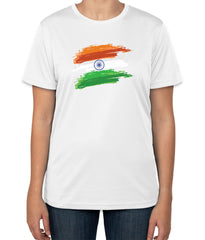 White Cotton T-Shirt with Flag Design | Republic Day / Independence Day | Sizes S, M, L