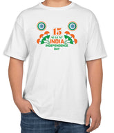 White Cotton T-Shirt for India Independence Day | 15th August | Sizes S, M, L