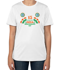 White Cotton T-Shirt for India Independence Day | 15th August | Sizes S, M, L