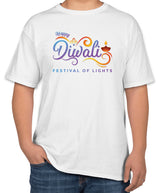 Happy Diwali White Cotton T-Shirt | Sizes S, M, L