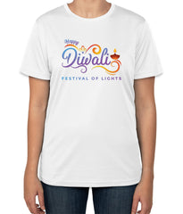 Happy Diwali White Cotton T-Shirt | Sizes S, M, L