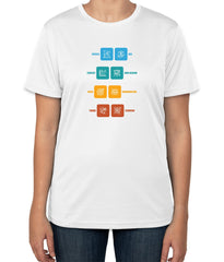 White Cotton T-Shirt with Leadership Icons | Sizes S, M, L