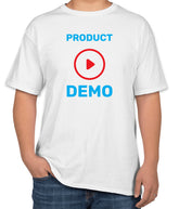 White Cotton T-Shirt for Product Demo | Sizes S, M, L
