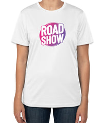 White Cotton T-Shirt for Roadshows with "Roadshow" Text | Sizes S, M, L
