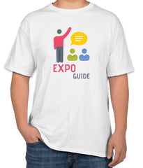 White Cotton T-Shirt for Industry Expos | Expo Guide T-Shirt | Sizes S, M, L