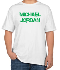 White Cotton T-Shirt with 'Michael Jordan' Text | Team Name T-Shirt | Sizes S, M, L