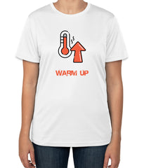 White Cotton Warm Up T-Shirt with Thermometer Icon | Sizes S, M, L