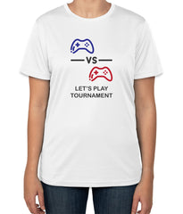 White Cotton T-Shirt with 'Let's Play Tournament' Text | Tournament Apparel | Sizes S, M, L