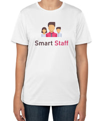 White Cotton T-Shirt with 'Smart Staff' Text | Coach and Staff Apparel | Sizes S, M, L
