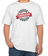 White Cotton T-Shirt with 'Fundraising' Stamp | Fundraising Apparel | Sizes S, M, L