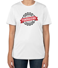 White Cotton T-Shirt with 'Fundraising' Stamp | Fundraising Apparel | Sizes S, M, L