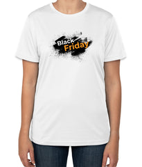 White Cotton T-Shirt with 'Black Friday' Text | Seasonal Holiday Apparel | Sizes S, M, L