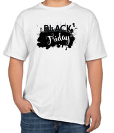 White Cotton T-Shirt for Black Friday | Seasonal Holiday Clothing | Sizes S, M, L