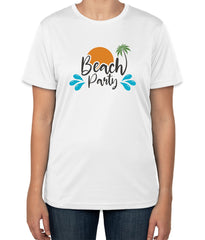 Beach Party White Cotton T-Shirt | Vacation Wear | Sizes S, M, L