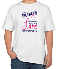 White Cotton "Happy Mother's Day" T-Shirt | Half Sleeve | Sizes S, M, L