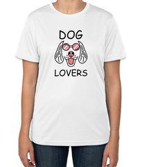 Dog Lovers White Cotton T-Shirt | Cute Dog Face Design | Sizes S, M, L