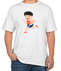 Couple's Jogging T-Shirt Set | White Cotton Tees | Women's and Men's Sizes S, M, L
