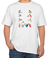 White Cotton T-Shirt for Press Conferences | Media Icons | Sizes S, M, L